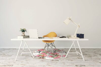 Tapete para cadeira de escritório Flores em aquarela