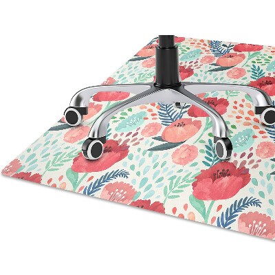 Tapete para cadeira de escritório Flor de papoula