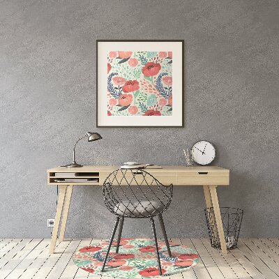 Tapete para cadeira de escritório Flor de papoula