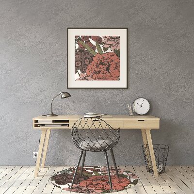Tapete para cadeira de escritório Flores de outono
