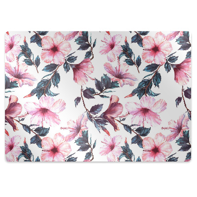 Tapete para cadeira de escritório Flores de hibisco