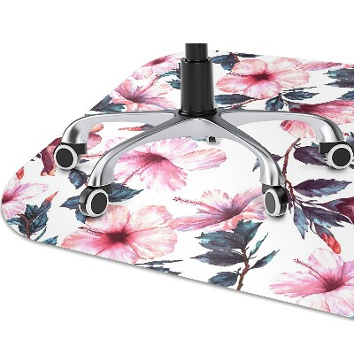 Tapete para cadeira de escritório Flores de hibisco