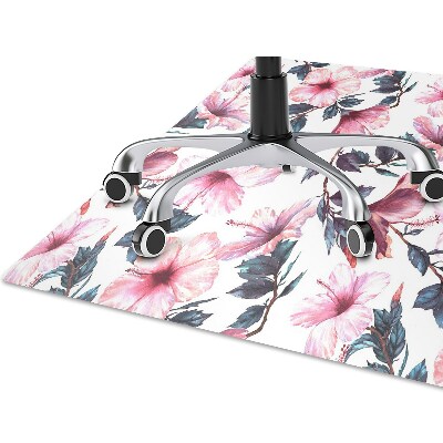 Tapete para cadeira de escritório Flores de hibisco
