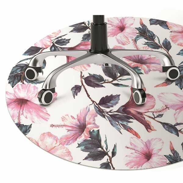 Tapete para cadeira de escritório Flores de hibisco