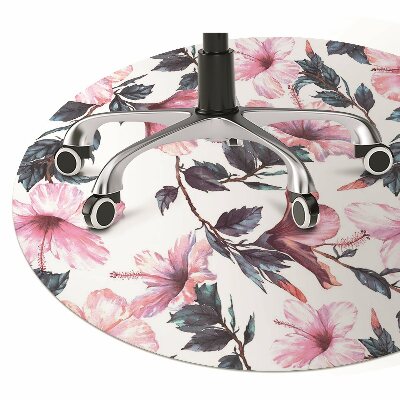 Tapete para cadeira de escritório Flores de hibisco