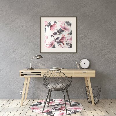 Tapete para cadeira de escritório Flores de hibisco