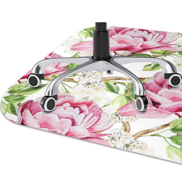 Tapete escritório Peônias cor de rosa