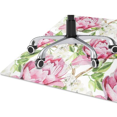Tapete escritório Peônias cor de rosa
