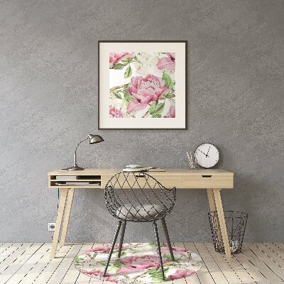 Tapete escritório Peônias cor de rosa