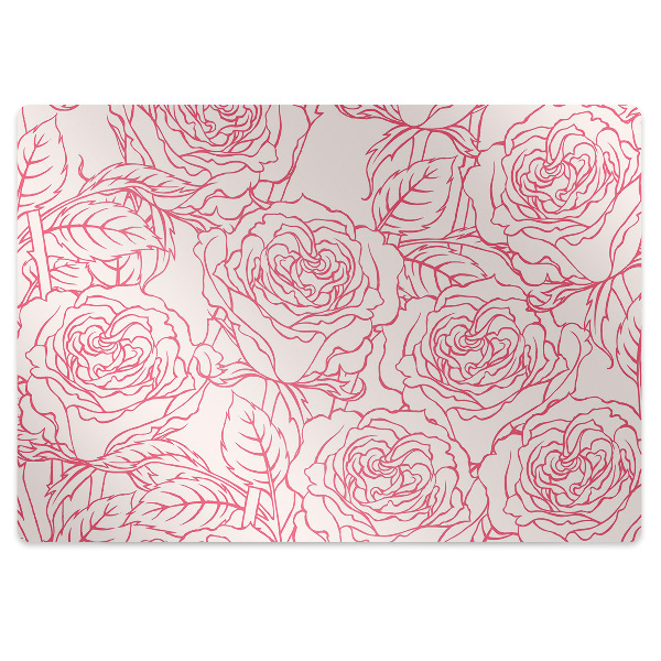 Tapete para cadeira de escritório Rabiscos de rosas