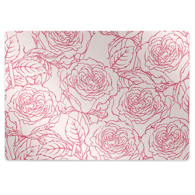 Tapete para cadeira de escritório Rabiscos de rosas