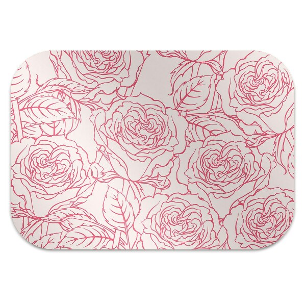 Tapete para cadeira de escritório Rabiscos de rosas