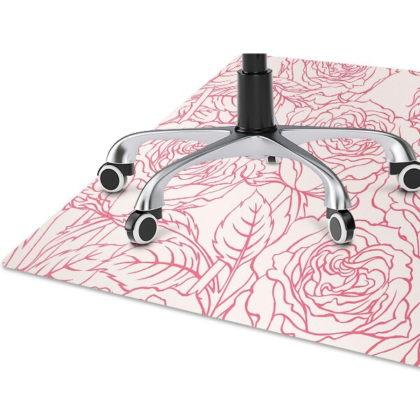 Tapete para cadeira de escritório Rabiscos de rosas