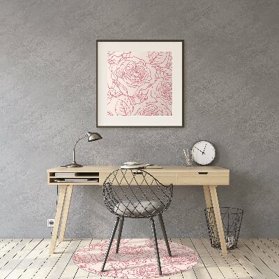 Tapete para cadeira de escritório Rabiscos de rosas