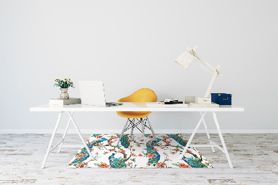 Tapete para escritório Pavões e flores