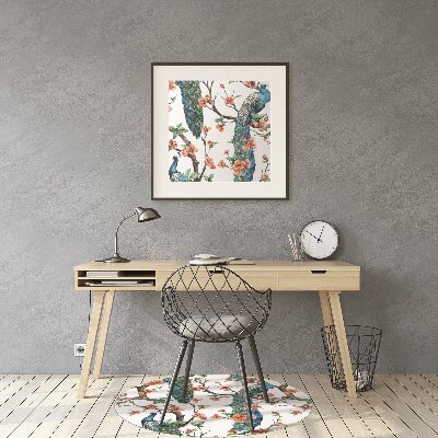 Tapete para escritório Pavões e flores