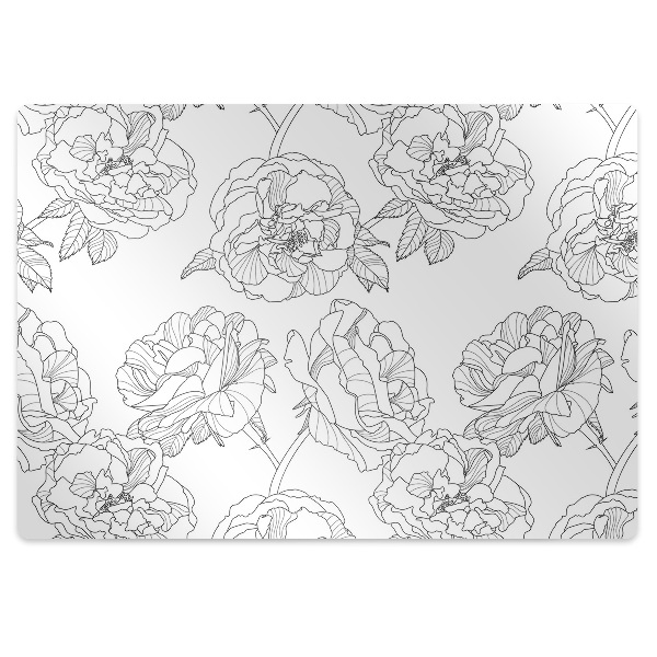 Tapete para escritório Rosas desenhadas