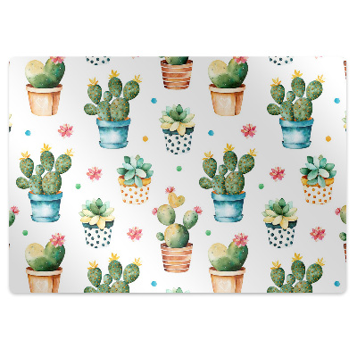 Tapete para cadeira de escritório cacto pintado