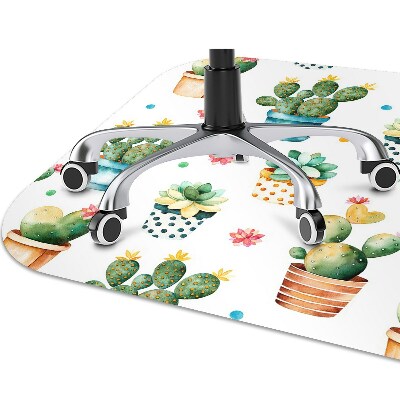 Tapete para cadeira de escritório cacto pintado
