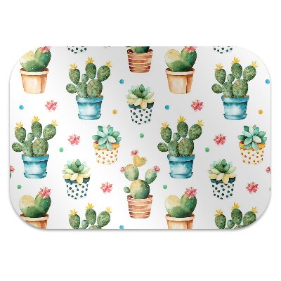 Tapete para cadeira de escritório cacto pintado
