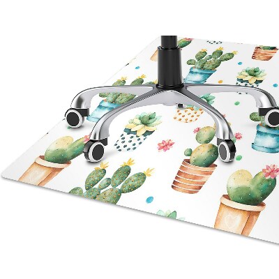 Tapete para cadeira de escritório cacto pintado