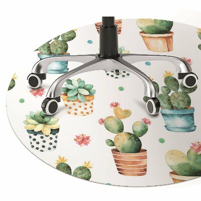 Tapete para cadeira de escritório cacto pintado