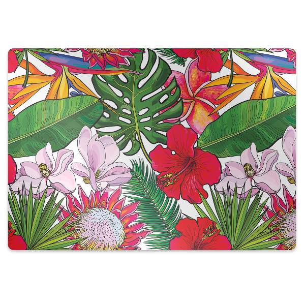 Tapete para cadeira de escritório Flores coloridas
