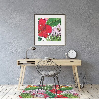 Tapete para cadeira de escritório Flores coloridas
