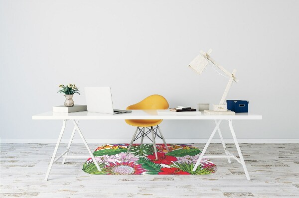 Tapete para cadeira de escritório Flores coloridas