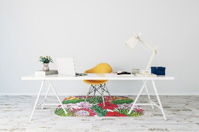 Tapete para cadeira de escritório Flores coloridas
