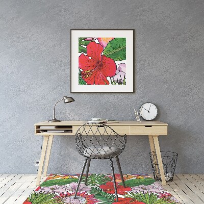Tapete para cadeira de escritório Flores coloridas