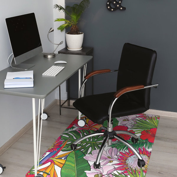 Tapete para cadeira de escritório Flores coloridas