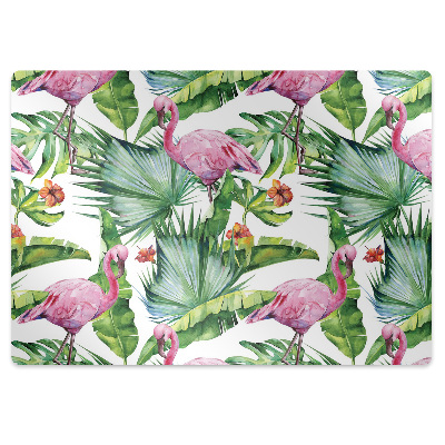 Tapete para escritório Folhas e Flamingos