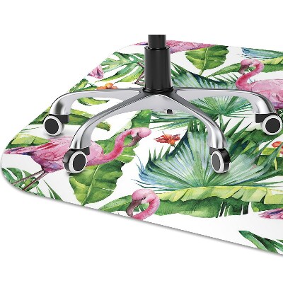 Tapete para escritório Folhas e Flamingos