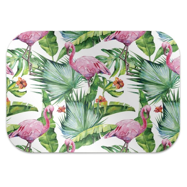 Tapete para escritório Folhas e Flamingos