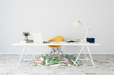 Tapete para escritório Folhas e Flamingos