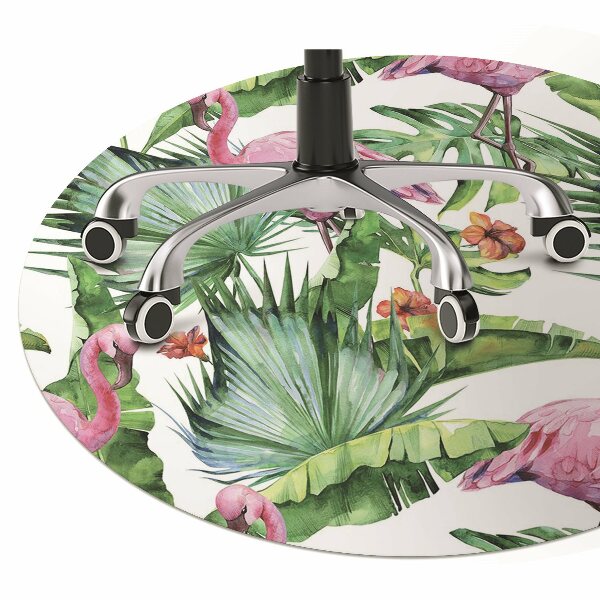 Tapete para escritório Folhas e Flamingos