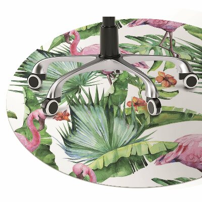 Tapete para escritório Folhas e Flamingos