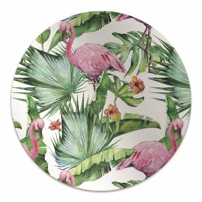 Tapete para escritório Folhas e Flamingos