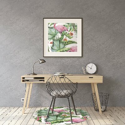 Tapete para escritório Folhas e Flamingos