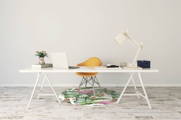Tapete para escritório Folhas e Flamingos