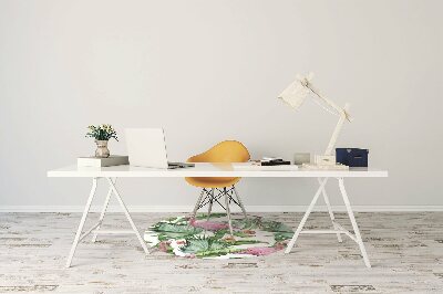 Tapete para escritório Folhas e Flamingos