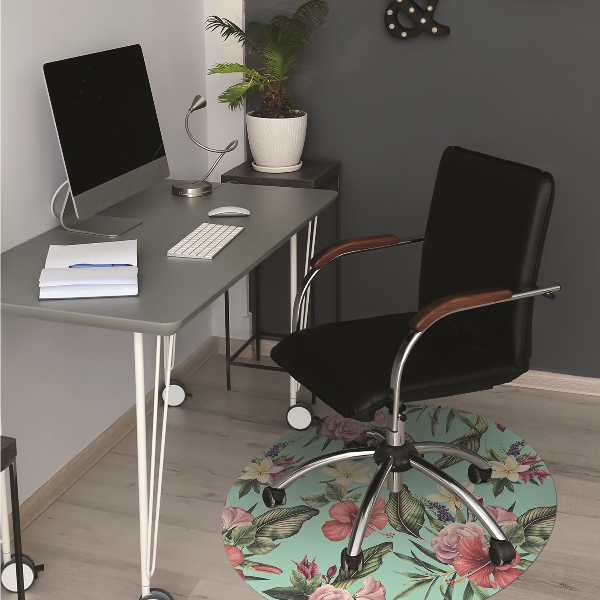 Tapete para cadeira de escritório Folhas e flores