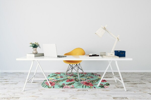 Tapete para cadeira de escritório Folhas e flores