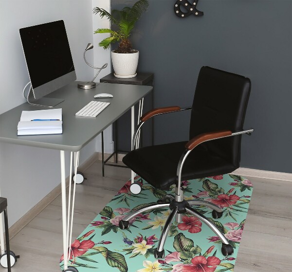 Tapete para cadeira de escritório Folhas e flores