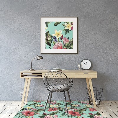 Tapete para cadeira de escritório Folhas e flores