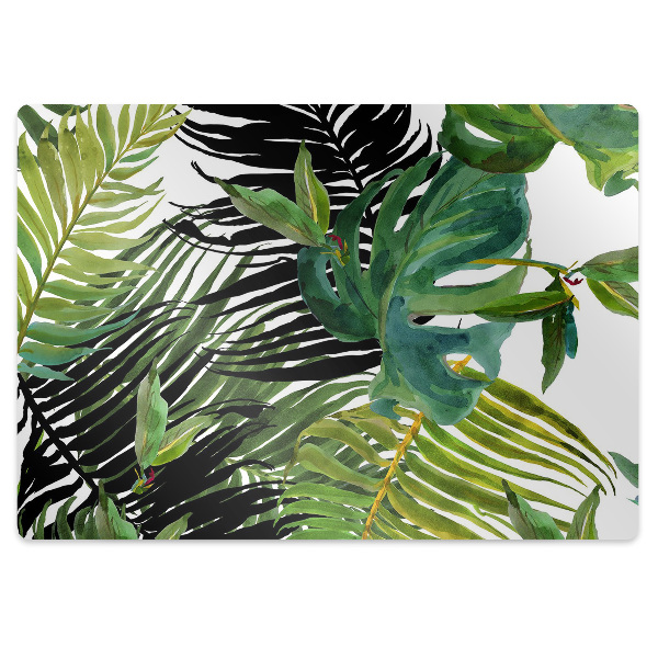 Tapete para cadeira de escritório Folhas tropicais