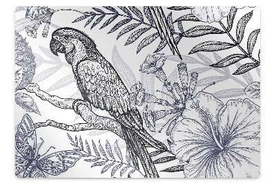 Tapete para cadeira de escritório Um papagaio desenhado