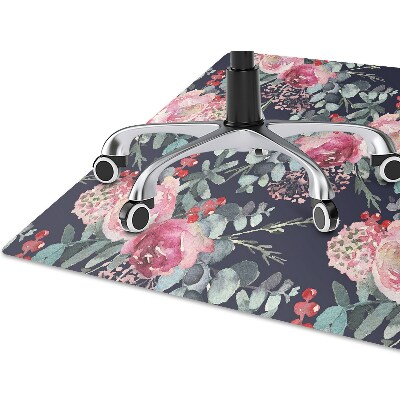 Tapete para cadeira de escritório Flores e folhas
