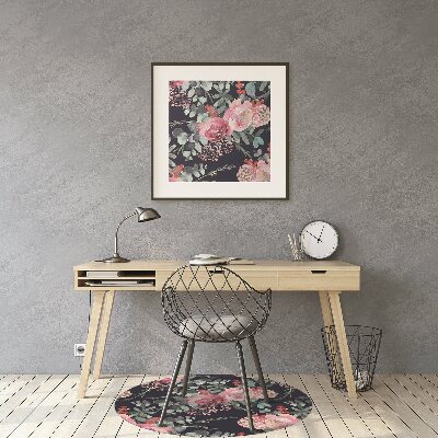 Tapete para cadeira de escritório Flores e folhas